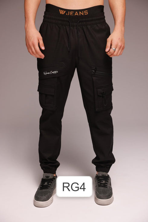 WJeans Cargo for man דגמח מכנס דבליו גינס אופנתי בצבע שחור